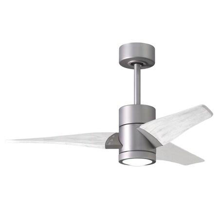 Matthews Fan Co Super Janet 42 Ceiling Fan In Brushed Nickel And Matte White Blades" SJ-BN-MWH-42